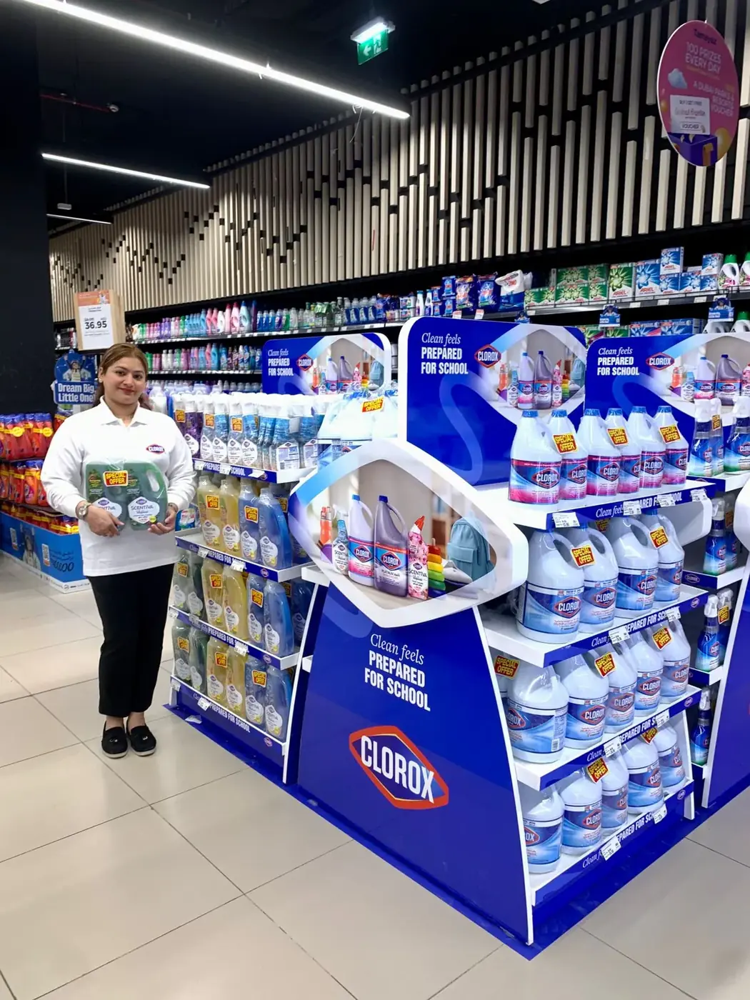 Clorox promoter in a cleaning supplies aisle (1)