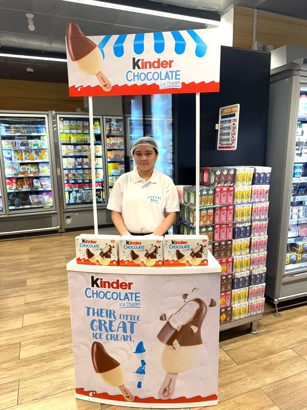 Promoter at a Ferrero or Kinder confectionery stand in a UAE supermarket (7)