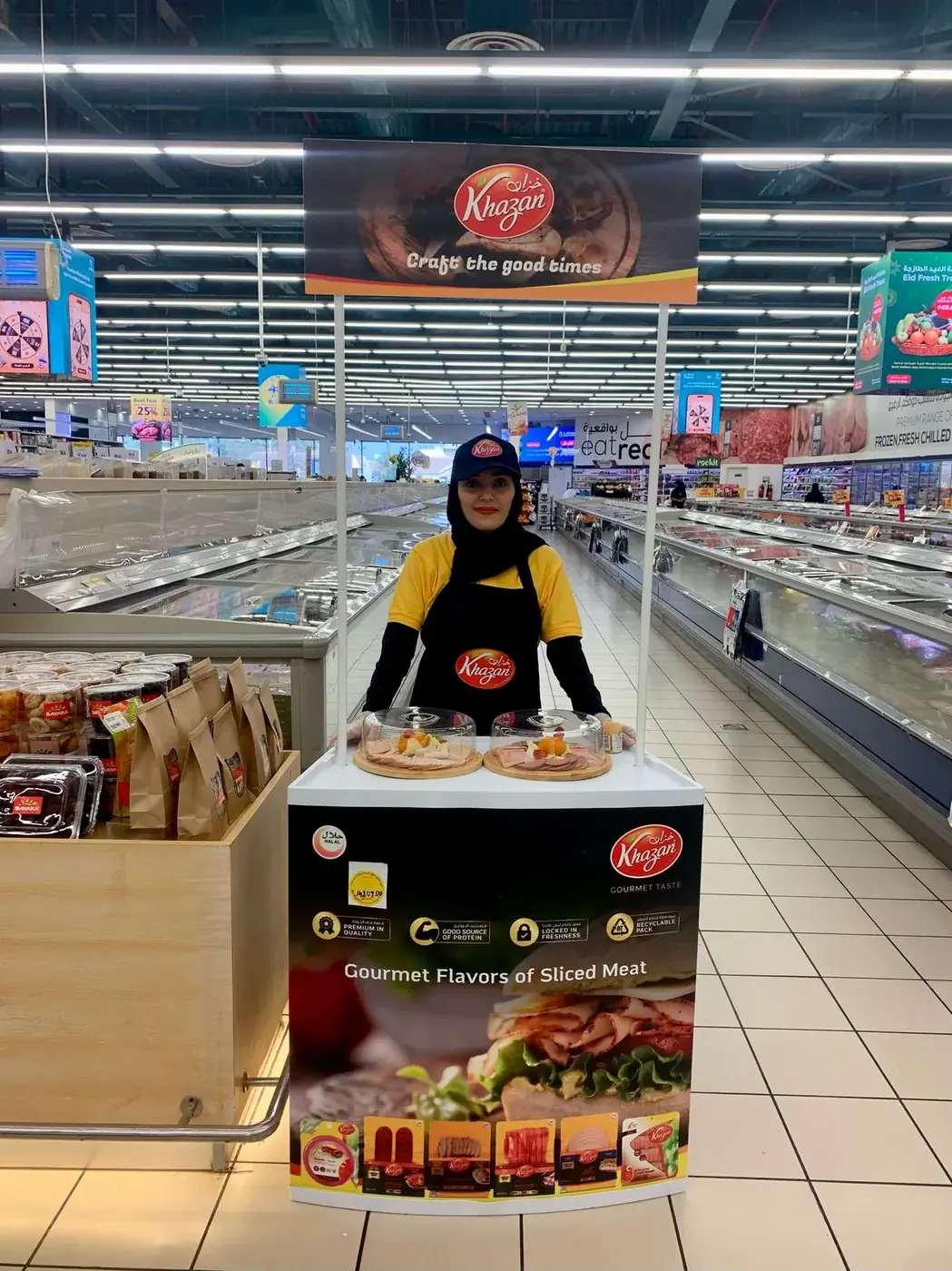 Promoter at a Khazan gourmet meat stand (2)