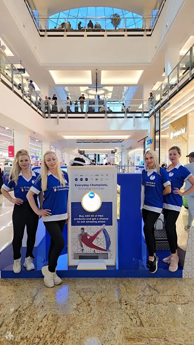 Promoters at the Olympics-themed mall kiosk (4)